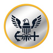 US Navy: Modern Disc Mirrored Wall Sign, FNB-USNAVY-235-01A