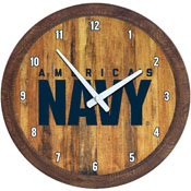 US Navy: "Faux" Barrel Top Wall Clock, USNAVY-560-01
