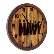 US Navy: Branded "Faux" Barrel Top Wall Clock, USNAVY-560-02
