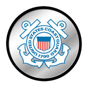 US Coast Guard: Modern Disc Mirrored Wall Sign, USUSCG-235-01
