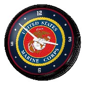 US Marine Corps: Seal - Retro Lighted Wall Clock, FNB-USUSMC-550-02A