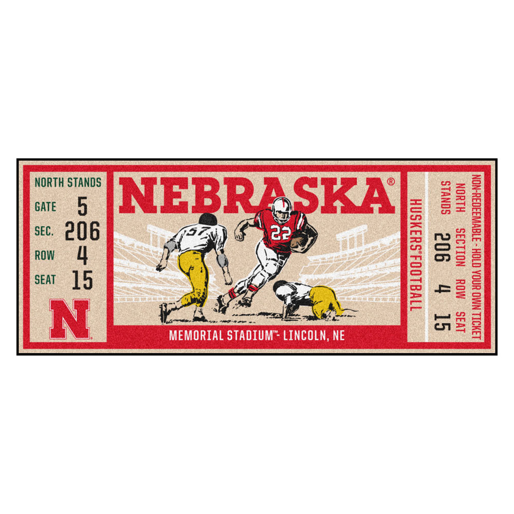 University of Nebraska Ticket Runner 30"x72"