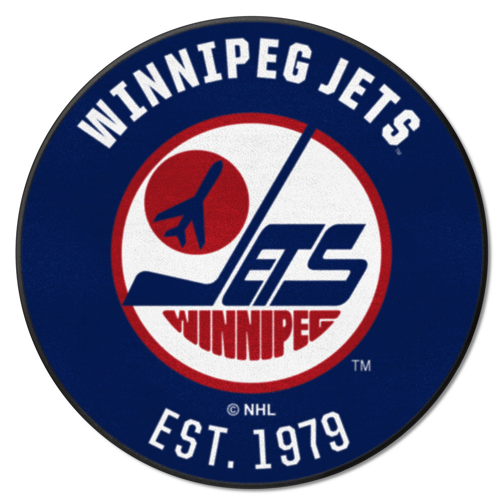 Retro NHL Winnipeg Jets Roundel Teppich - 27 Zoll. Durchmesser - Bild 6 von 8