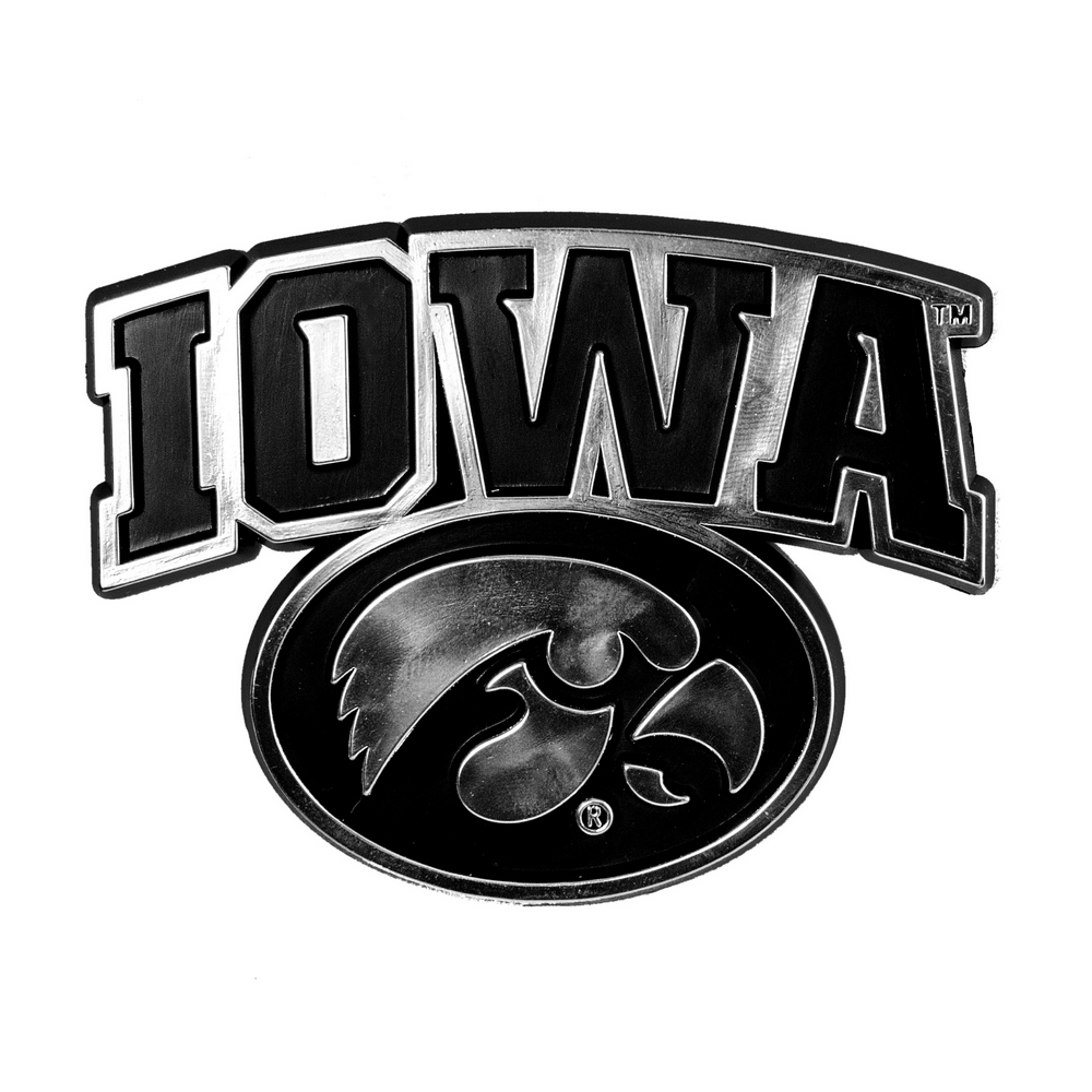 Iowa Hawkeyes Molded Chrome Plastic Emblem, 60345