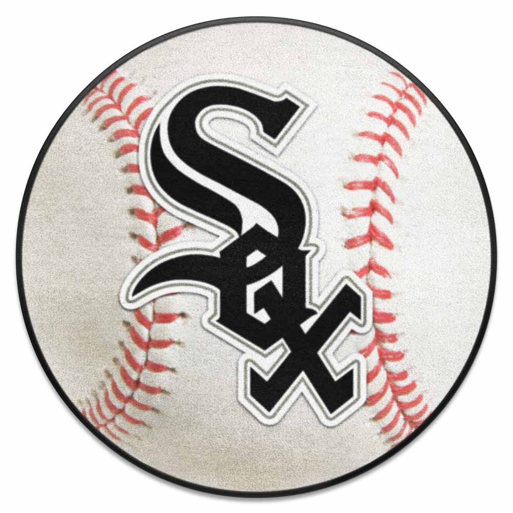 Chicago White Sox Baseball Rug - 27in. Diameter - Sox Primary Cap Logo, 6365