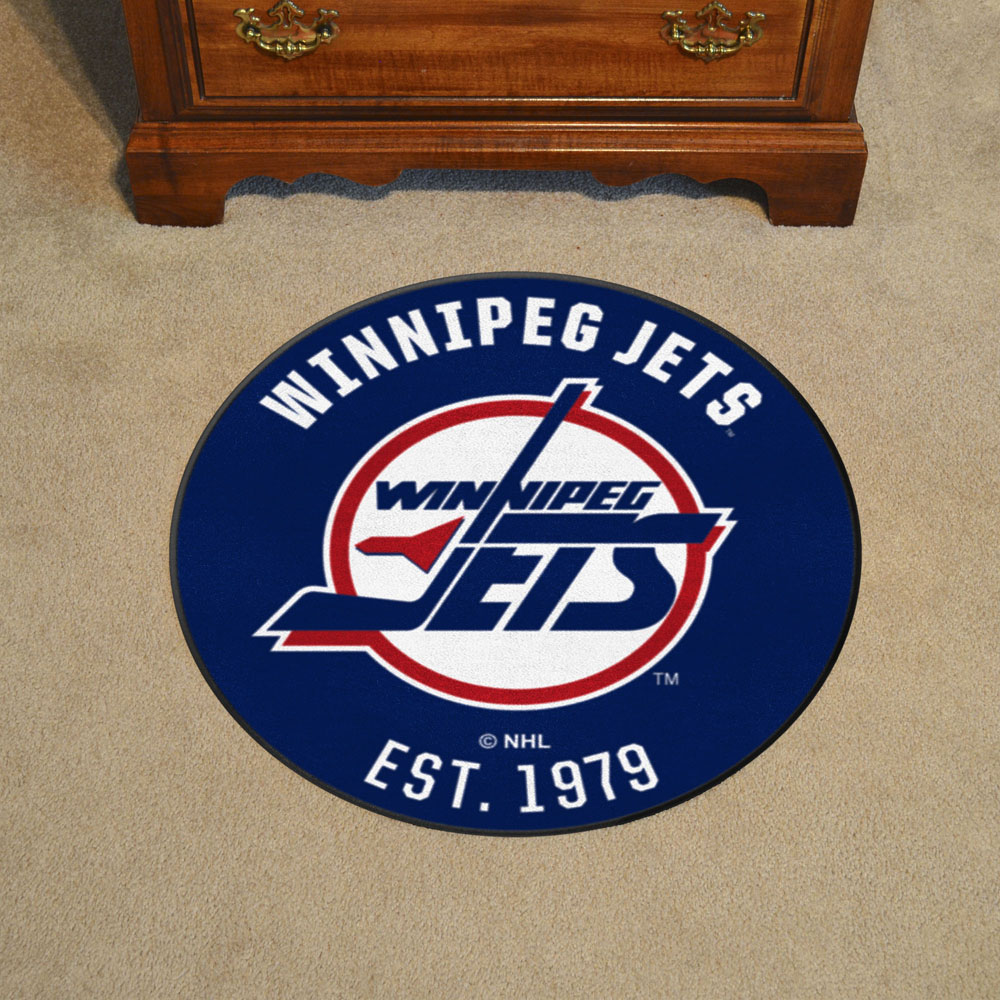 Retro NHL Winnipeg Jets Roundel Teppich - 27 Zoll. Durchmesser - Bild 7 von 8