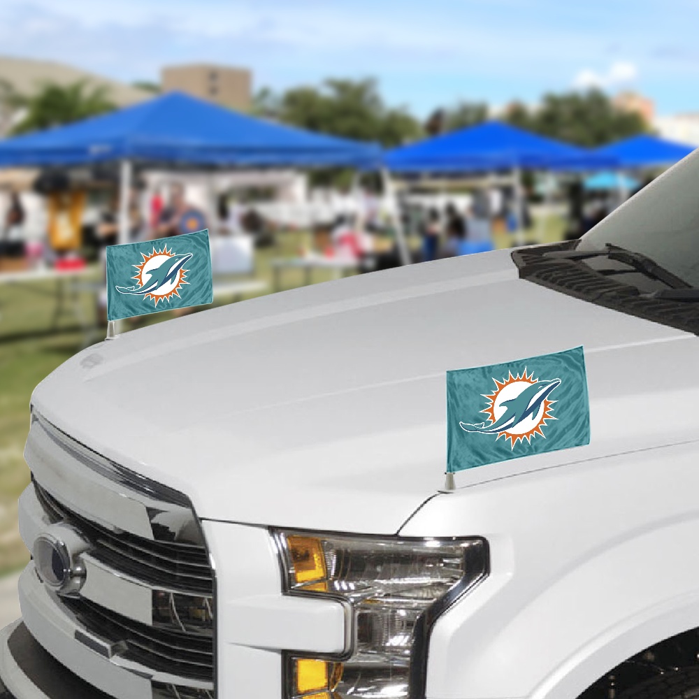 Miami Dolphins Ambassador Car Flag Set of 2