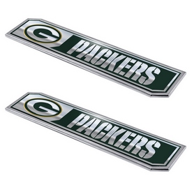 Green Bay Packers 2 Piece Heavy Duty Aluminum Embossed Truck Emblem Set, 60807