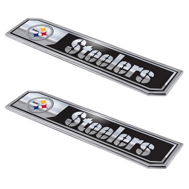 NFL - Pittsburgh Steelers Embossed Truck Emblem 2-pk 1.75 x 8.25 - Primary Logo & Wordmark, 60818