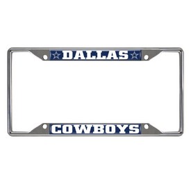 Dallas Cowboys Chrome Metal License Plate Frame, 6.25in x 12.25in, 609-F128-CRM