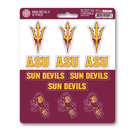 Arizona State University Mini Decal 12-pk 5 x 6.25 - 12 Various Logos / Wordmark, 61150