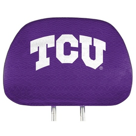 TCU Horned Frogs Printed Head Rest Cover Set - 2 Pieces, 62074