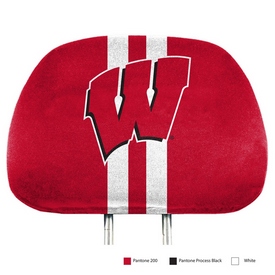 Wisconsin Badgers Printed Head Rest Cover Set - 2 Pieces, 62081