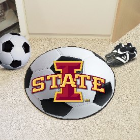 Iowa State Cyclones Soccer Ball Rug - 27in. Diameter - I STATE Primary Logo, 9