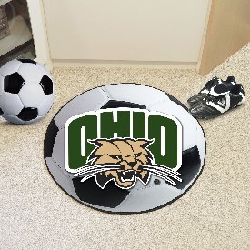 Ohio Bobcats Soccer Ball Rug - 27in. Diameter, 158