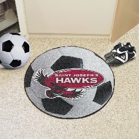 St. Joseph's Red Storm Soccer Ball Rug - 27in. Diameter - Hawk Primary Logo, 1146