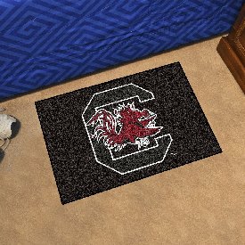 South Carolina Gamecocks Starter Mat Accent Rug - 19in. x 30in. - C with Gamecock Primary Logo - Black, 1587