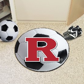 Rutgers Scarlett Knights Soccer Ball Rug - 27in. Diameter - Block R Primary Logo, 1633