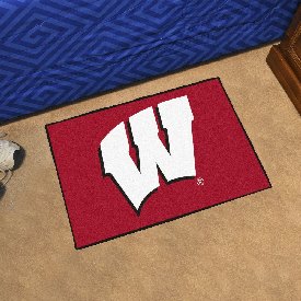 Wisconsin Badgers Starter Mat Accent Rug - 19in. x 30in. - W Primary Logo, 1640
