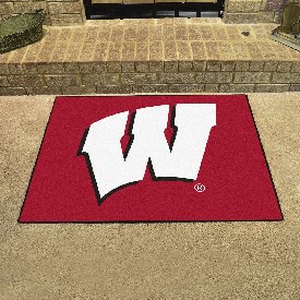 Wisconsin Badgers All-Star Rug - 34 in. x 42.5 in. - W Primary Logo, 1642