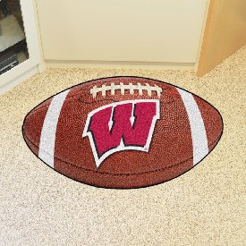 Wisconsin Badgers Football Rug - 20.5in. x 32.5in. - W Primary Logo, 1647