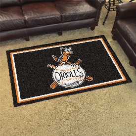 Baltimore Orioles 4ft. x 6ft. Plush Area Rug 1954 Retro Logo, 1720