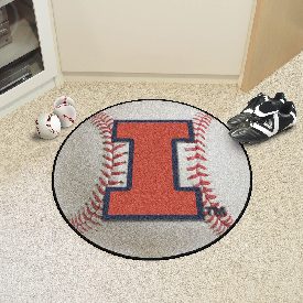 Illinois Illini Baseball Rug - 27in. Diameter, 1956