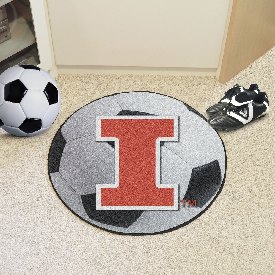 Illinois Illini Soccer Ball Rug - 27in. Diameter, 1958