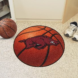 Arkansas Razorbacks Basketball Rug - 27in. Diameter - Razorback Primary Logo, 2128