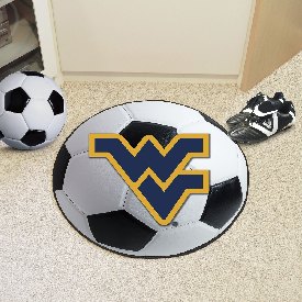 West Virginia Mountaineers Soccer Ball Rug - 27in. Diameter, 2458