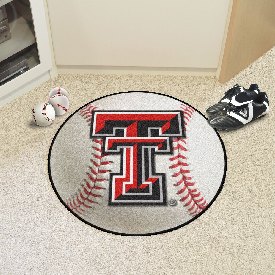Texas Tech Red Raiders Baseball Rug - 27in. Diameter - Double T Primary Logo, 3556