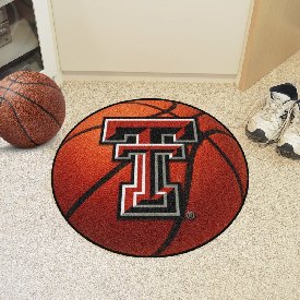Texas Tech Red Raiders Basketball Rug - 27in. Diameter - Double T Primary Logo, 3562