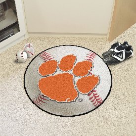 Clemson Tigers Baseball Rug - 27in. Diameter - Tiger Paw Primary Logo, 3720