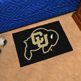 Colorado Buffaloes Starter Mat Accent Rug - 19in. x 30in. - CU Buffalo Primary Logo - Black, 4088