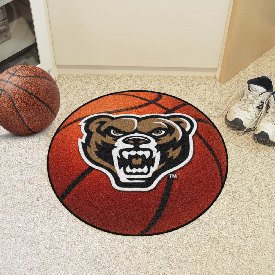 Oakland Golden Grizzlies Basketball Rug - 27in. Diameter, 4386