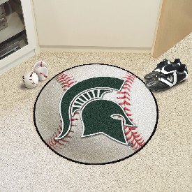 Michigan State Spartans Baseball Rug - 27in. Diameter - Spartan Head Primary Logo, 4530