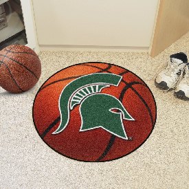 Michigan State Spartans Basketball Rug - 27in. Diameter - Spartan Head Primary Logo, 4531
