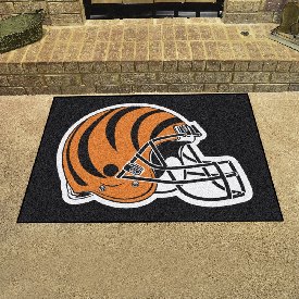 Cincinnati Bengals All-Star Rug - 34 in. x 42.5 in., Helmet Logo - Bengals Striped Helmet Logo, 5687