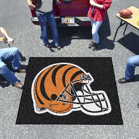 Cincinnati Bengals Tailgater Rug - 5ft. x 6ft., Helmet Logo - Bengals Striped Helmet Logo, 5691