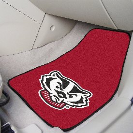 Wisconsin Badgers Front Carpet Car Mat Set - 2 Pieces, Badger Logo, 5995