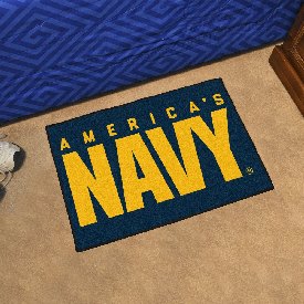 U.S. Navy Starter Mat Accent Rug - 19in. x 30in. - "America's Navy" Official Logo, 6029
