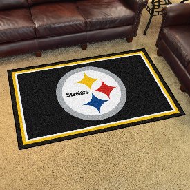 Pittsburgh Steelers 4ft. x 6ft. Plush Area Rug - Circular Steelers Primary Logo, 6318
