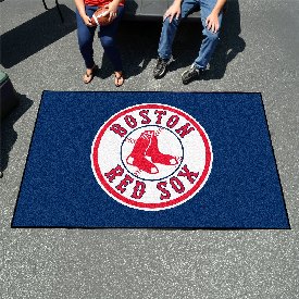Boston Red Sox Ulti-Mat Rug - 5ft. x 8ft. - Circular Red Socks with Wordmark Secondary Logo, 6337
