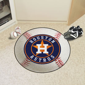 Houston Astros Baseball Rug - 27in. Diameter - Circular Star H with Wordmark Primary Logo, 6481