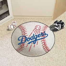 Los Angeles Dodgers Baseball Rug - 27in. Diameter - Dodgers with Baseball Primary Logo, 6524