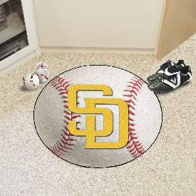 San Diego Padres Baseball Rug - 27in. Diameter - SD Primary Cap Logo, 6532