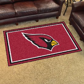 Arizona Cardinals 4ft. x 6ft. Plush Area Rug - Cardinal Head Primary Logo, 6556