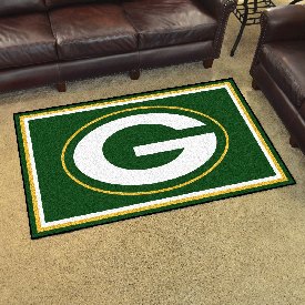 Green Bay Packers 4ft. x 6ft. Plush Area Rug - Oval G Primary Logo, 6577