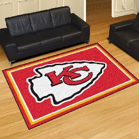 Kansas City Chiefs 5ft. x 8 ft. Plush Area Rug - KC Arrow Primary Logo, 6585