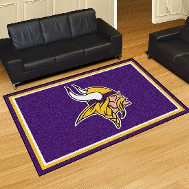 Minnesota Vikings 5ft. x 8 ft. Plush Area Rug - Viking Head Primary Logo, 6590